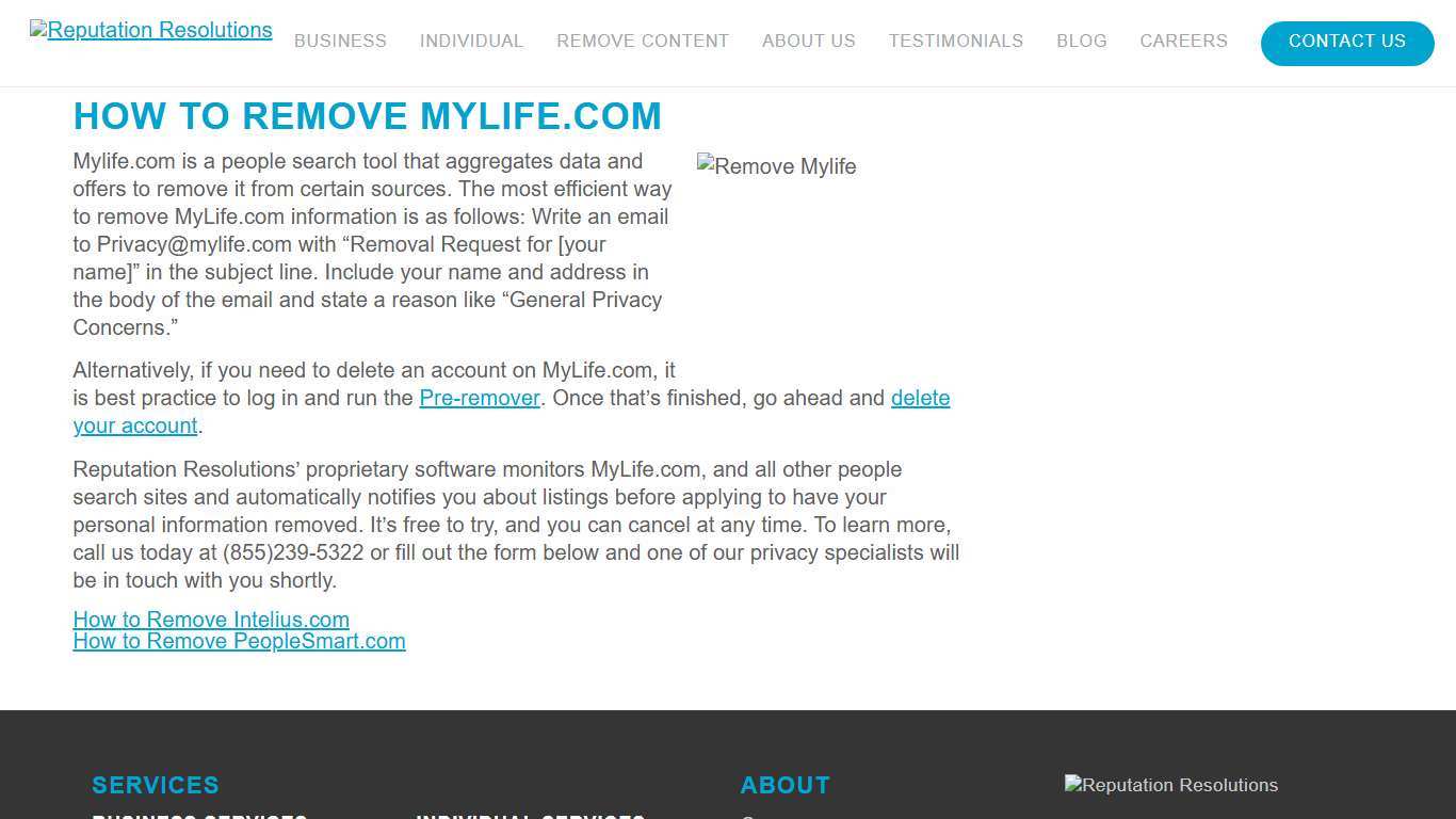 How to Remove MyLife.com Reputation Resolutions