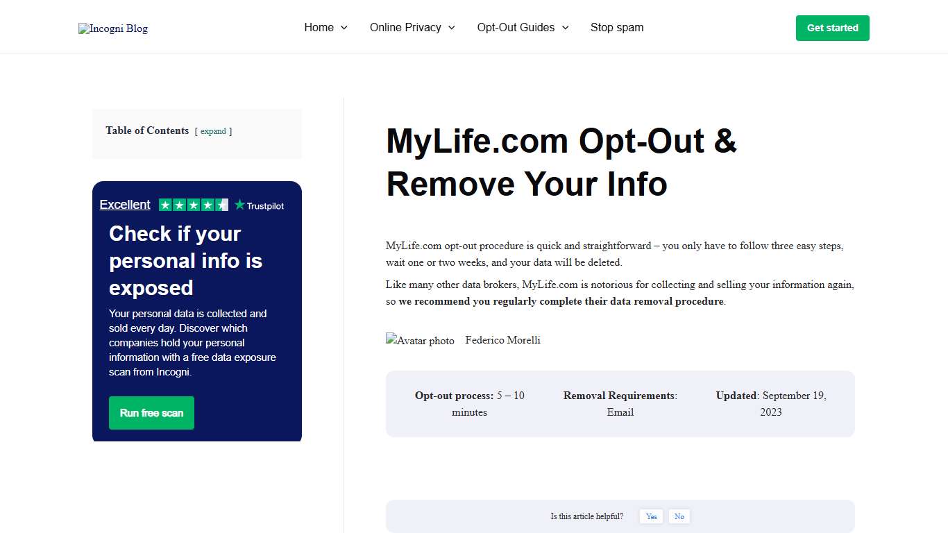 MyLife.com Opt-Out & Remove Your Info [2026] Incogni